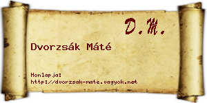 Dvorzsák Máté névjegykártya